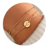 Nuevo Pulsera de Inicial de 26 Letras de Moda de Amazon Pulsera de Disco con Cuentas en Capas Regalo de Cumpleaños Sencillo para Niñas