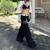 Jeans Rectos Sueltos Lavados en Negro Estilo Street Cleanfit para Hombres y Mujeres Pantalones Casuales de Pierna Ancha