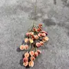 Flor de Linterna Artificial de 3 Ramas, Fruta del Amante, Flor Artificial, Material de Flor para Decoración de Salón de Bodas, Decoración de Techo Decoración Suave Flor Artificial