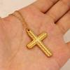 Europeu e Americano moda popular simples hip hop na moda casal colar de aço inoxidável 18K ouro cruz pingente de clavícula cadeia