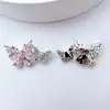 Colgante de Mariposa Doble Colgante Chapado en Oro Cobre Zirconia Microincrustada Material para Pulsera Collar DIY Accesorios de Joyería Hechos a Mano