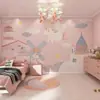Nube Poni Celebridad de Internet Habitación Infantil Papel Tapiz Habitación de Niña Pared de Fondo Cubierta de Pared Decoración de Guardería Mural Sin Costuras 8D