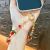 Cadena para Teléfono Creativa con Forma de Caqui con Cuentas de Cristal, Cadena de Mano, Llavero, Colgante para Funda de Teléfono, Adorno Colgante Antiperdida Venta al por Mayor