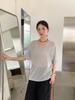 Suéter Coreano de Verano de 6up con Cuello en U de Color Contrastante y Manga Corta para Mujer 2025 Guangzhou 13 Líneas Nuevo Top Normcore Relajado 91502