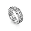 Anillo valiente para hombre plata de ley retro diamante mortero mantra de seis caracteres solo cauteloso Sutra Sutra de boca viva marea de hombre
