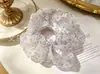 Elásticos para el pelo coloridos, elegantes y artísticos, scrunchies de malla floral de alta elasticidad, accesorios en stock para venta al por mayor