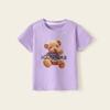 Roupa infantil feminina algodão puro estilo ocidental moda infantil camiseta manga curta tesouro masculino cor sólida série desenho animado combina com tudo moda coreana camiseta