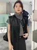 Chaleco simple de cuero PU con cuello redondo para mujer, nuevo estilo otoño 2026, holgado y versátil, adecuado para usar en capas, chaqueta chaleco casual para mujer