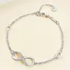 Moda Europea y Americana Simple Pulsera de Amor Infinito de 8 Caracteres Diseño de Nicho Ins Cadena de Metal Pulsera para Celebridades de Internet Digital Joyería