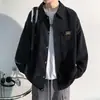 Camisa de veludo cotelê de manga comprida estilo Hong Kong masculina primavera e outono nova tamanho grande estilo japonês jaqueta de camisa marca da moda top casual