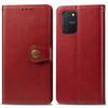 Adequado para Samsung A91 Capa de couro para celular A71 Cor sólida Fivela redonda Carteira de cartão Capa de couro simples A81 Capa protetora