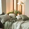 Estilo Retro Old Money de los 50s Juego de Cuatro Piezas Jacquard 100% Algodón Funda Nórdica de Borde Ancho Sábana Bajera Cama de Tacto de Alta Gama