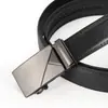 Cinturón para Hombre Casual de Negocios Doble Línea Hebilla Automática Cinturón Hebilla de Hierro Láser Cinturón para Pantalones Suministro Transfronterizo