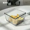 Estilo Ins Cuadrado Pequeño Fresco de Vidrio Tazón para Helado Tazón de Postre Fruta Cereal Tazón de Desayuno Tazón Pequeño para Ensalada