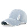 Chapéu de Brim Rasgado Lavado Estilo Novo Outono/Inverno 2026, Boné de Baseball Casual Versátil Unissex, Boné de Aba Reta Retrô