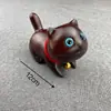 Adorno de Gato Curioso de Boj Lindo Animal Creativo Mini Juguete de Gato de Madera Pieza de Mano Regalo de Cumpleaños