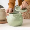 Pote de Gordura de Porco para Uso Doméstico, Pote de Cerâmica Resistente a Altas Temperaturas com Tampa, Pote para Óleo e Temperos da Cozinha, Pote de Armazenamento para Banha, Óleo de Pimenta e Óleo Vermelho