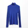 [No se aceptan devoluciones ni cambios en artículos con descuento] Suéter de punto de lana sin costuras de cuello alto para Otoño/Invierno, corte ajustado, que realza la figura y perfecto como capa base