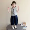 Conjunto de Shorts para Niña 2026 Nuevo Estilo de Verano Cuello Polo Bufanda de Seda Chaleco sin Mangas Delgado Transpirable Conjunto de Dos Piezas
