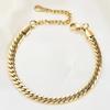Pulsera de acero de titanio europea y americana nk cifrado Figaro cadena cubana de acero inoxidable baño de vacío oro de 18k simple de alta calidad mano