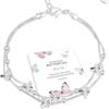 Pulsera de Mariposa de Artesanía de Cobre Plateado para Mujer con Accesorios de Bola Escarchada Pulsera de Estudiante Celebrante en Línea Transmisión en Vivo Joyería de Puesto Transfronterizo