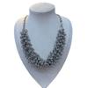 Collar de cadena de metal con bola, estilo de blogger rojo en línea, personalidad, doble capa, cadena de media luna, cadena de clavícula exagerada con múltiples bolas apiladas, industria pesada