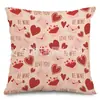 Funda de Almohada Más Vendida en Amazon Patrón de Flor de Amor Día de San Valentín Funda de Almohada Decorativa para Dormitorio Sofá Funda de Almohada de Lino