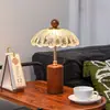 Lámpara de Escritorio de Madera Maciza Lámpara de Mesita de Noche para Dormitorio Estilo Retro Francés Vintage Lámpara de Ambiente Lámpara Eterna de Boda un Par Regalo Cálido para el Hogar