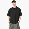 Camisa Polo de Verano 2025 de Manga Corta y Delgada para Hombre, Marca de Moda, Holgada, Sencilla, Talla Grande, Juvenil, Casual, Versátil, con Solapa