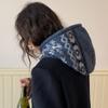 Corea del Sur Gorro Pasamontañas Copo de Nieve para Mujer Otoño e Invierno Nuevo Gorro de Punto Cálido para el Cuello Protección Integrada para las Orejas Gorro de Lana
