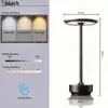 Lámpara de mesa LED OVNI de comercio exterior al por mayor, recargable por USB, interruptor táctil, luz ambiental decorativa para bar, lámpara de escritorio metálica con forma de I