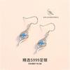 Pendientes de Plata Pura 999 Primera Vista Pendientes de Plata de Ley Pendientes Elegantes Pendientes de Moda de Gama Alta Nicho Verano Mujer