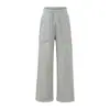 Pantalones Casuales de Pierna Recta para Deportes Aéreos de Cintura Alta, Nuevo Estilo Otoño e Invierno, Versátiles, Adelgazantes, Caída Suave, Holgados, Pantalones de Pierna Ancha Forrados de Polar