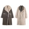 Moda Femenina Transfronteriza Europea y Americana Nueva Otoño e Invierno 2025 Chaqueta de Piel Artificial de Doble Cara de Dos Usos W025 11929
