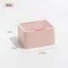 Caixa de armazenamento de batom com cotonetes cosméticos transparente com tampa estilo nórdico compartimento de camada dupla caixa de armazenamento de mesa simples desejo