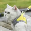 Arnés para pecho y espalda de mascota, estilo chaleco para perro pequeño, correa para perro, cuerda para pasear, accesorios para gatos, transpirable, reflectante.