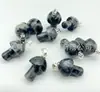 Europa y Estados Unidos venta caliente cristal natural piedra ágata 2 cm mini hongo colgante collar accesorios DIY hecho a mano