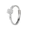 Anillo Camelia de Circonita Florcita Dulce Francesa Anillo Abierto Nicho INS Colorido Rosa Blanca Anillo para Dedo Índice