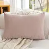 Fronha de chenille, cor creme, estilo nórdico, super macia, removível e lavável, formato retangular grande, adequada para sofás, camas e como travesseiro de apoio lombar, para vendas transfronteiriças