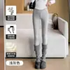 Nuevos leggings de Lyocell para mujer para usar en primavera y otoño, pantalones acanalados de talle alto ajustados para mujeres de talla grande, pantalones de corte slim