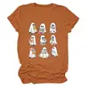 Amazon eBay Tienda Independiente Casual Linda Divertida Camiseta de Manga Corta con Cuello Redondo de Fantasma Leyendo un Libro para Mujer para Exportación