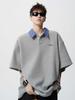 Camiseta de Pareja Estilo Preppy Americano para Hombre Verano Diseño High Street Camisa de Cuello Manga Corta Marca Trendy Holgada Casual Camisa Polo