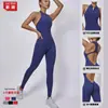 Ropa de Yoga de una Pieza con Cremallera Europea y Americana Mallas Deportivas para Mujer Espalda Calada Belleza Pantalones de Yoga para Correr Fitness