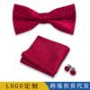 Conjunto de tres piezas de corbata y pañuelo de bolsillo para hombre, de poliéster, con estampado para banquetes, bodas, camisas, lazos y cuello con flores
