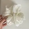 Goma para el pelo de malla con pedrería para mujer, liga para el pelo azul de alta elasticidad para coletas y moños