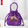 Bolsa de Mão Pequena Bordada à Mão Estilo Étnico Antigo para Compras de Meia-Idade e Idosos Troco Celular Bolsa Feminina Bolsa de Mão da Mãe
