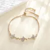Explosões do TikTok Pulseira de Flor de Zircônia Pulseira de Celebridade da Internet Feminina Design Simples de Nicho Coreano Pulseira Personalizada Fábrica de Joias