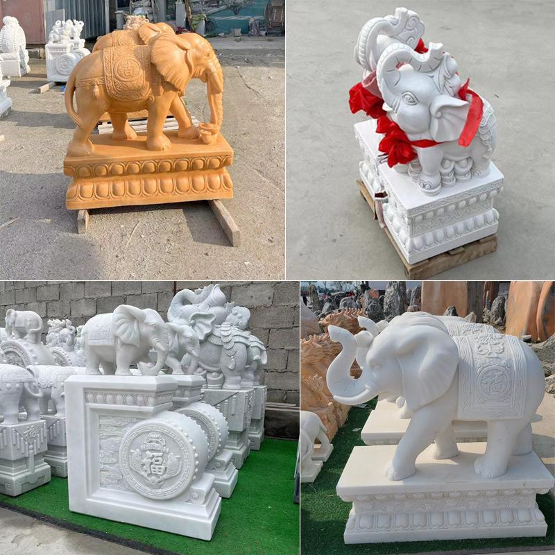石材吉祥小象摆件