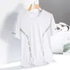 Nova Camiseta de Malha Manga Curta para Homens, Verão Fina Esportiva para Corrida Tops de Manga Meia Secagem Rápida