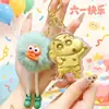 Lindo y Peculiar Colgante Llavero de Peluche - Crayon Shin-chan y My Melody Lindo Llavero Dorado con Correa para Bolsos de Mujer